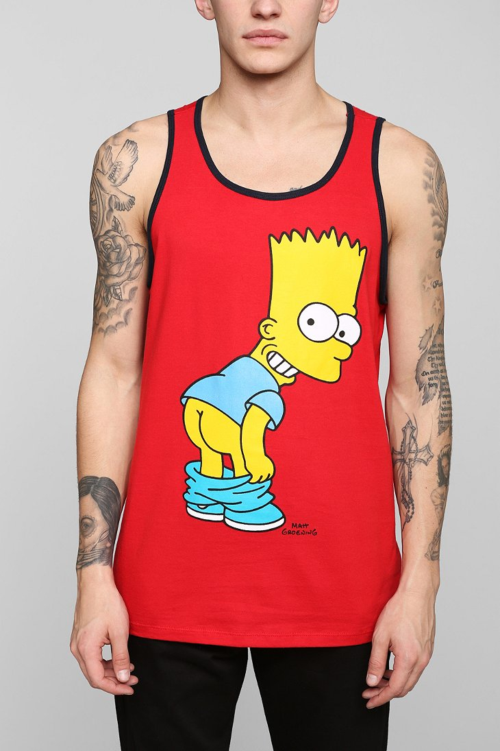 Urban outfitters Bart Mooning Tank Top in Red for Men Lyst