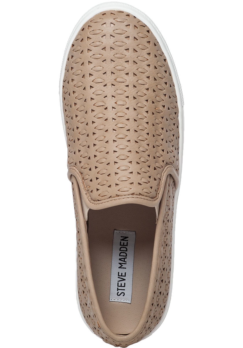 steve madden tan slip ons