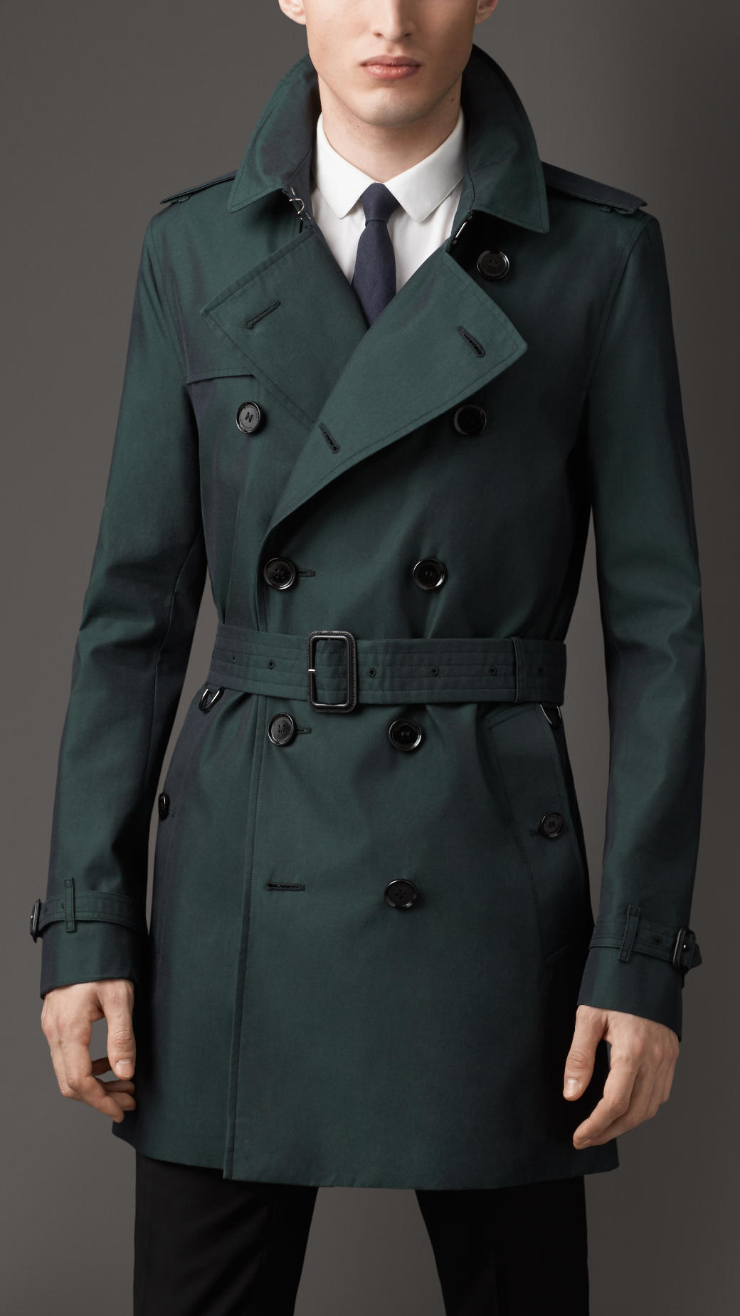 burberry green trench