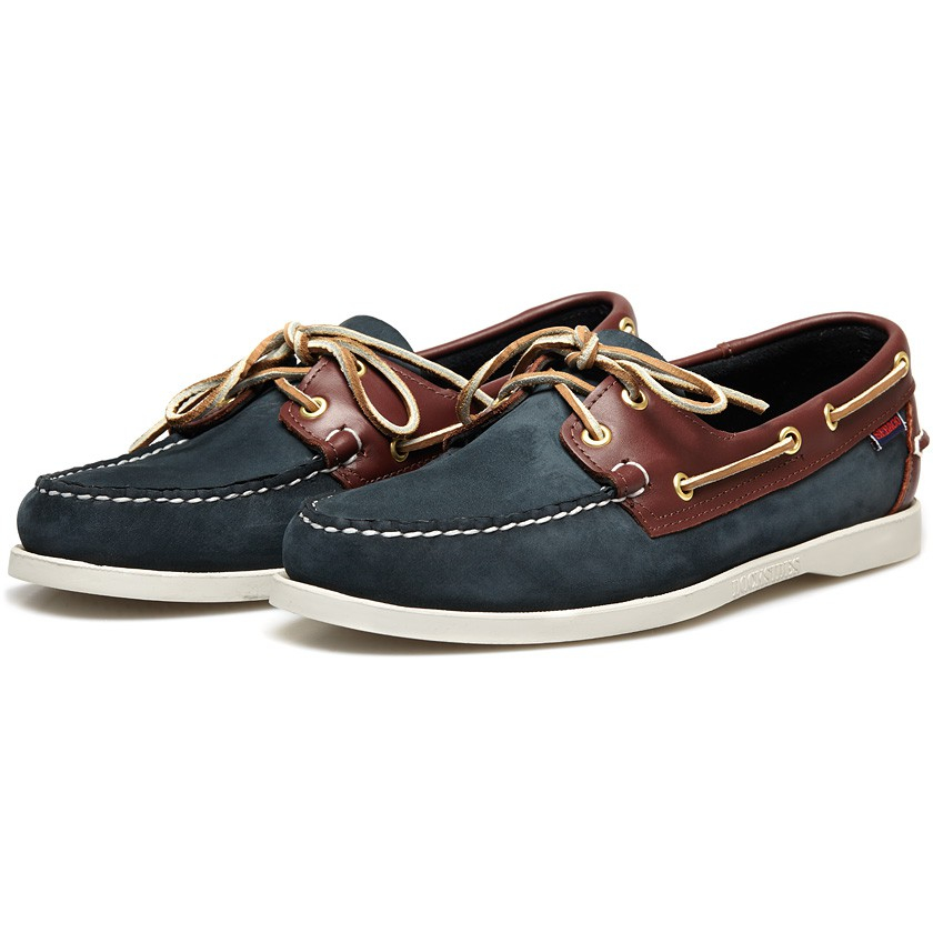 Sebago Blue &amp; Brown Nubuck Spinnaker Boat Shoes in Blue ...