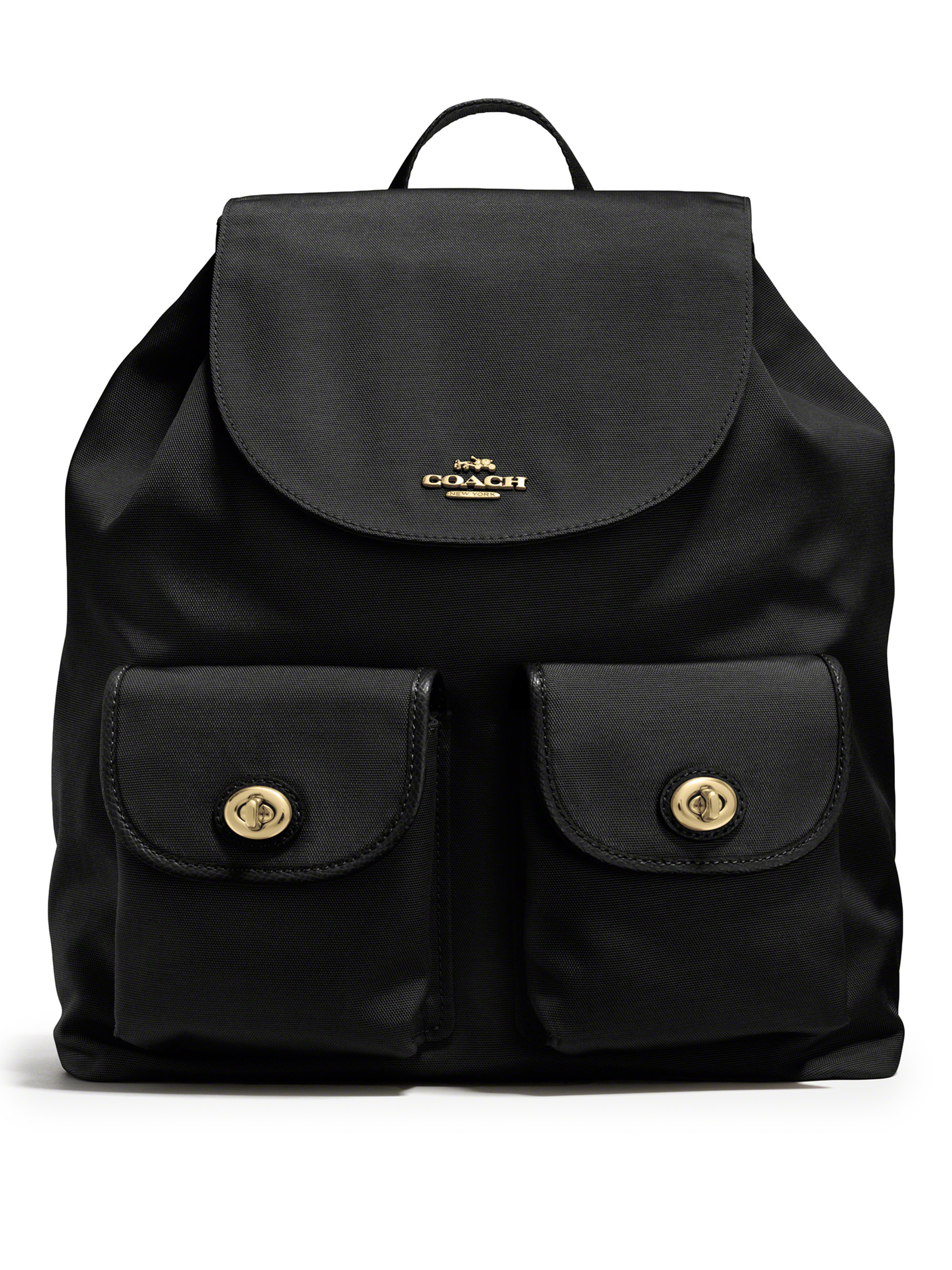 Coach Small Nylon Backpack in Black | Lyst