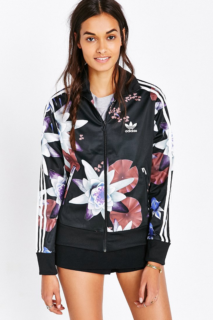 adidas originals floral print track jacket
