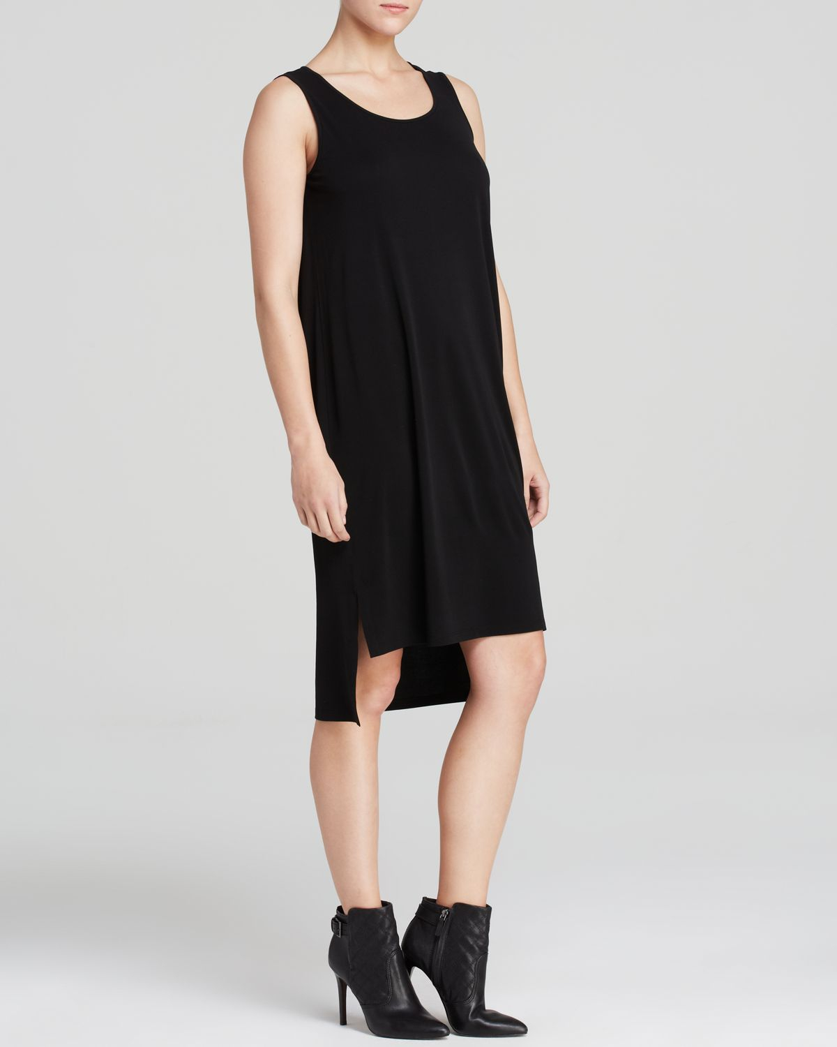 eileen fisher black tank dress
