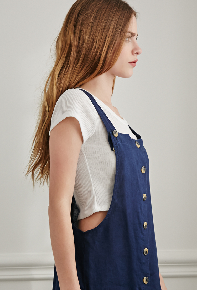 linen overall dress