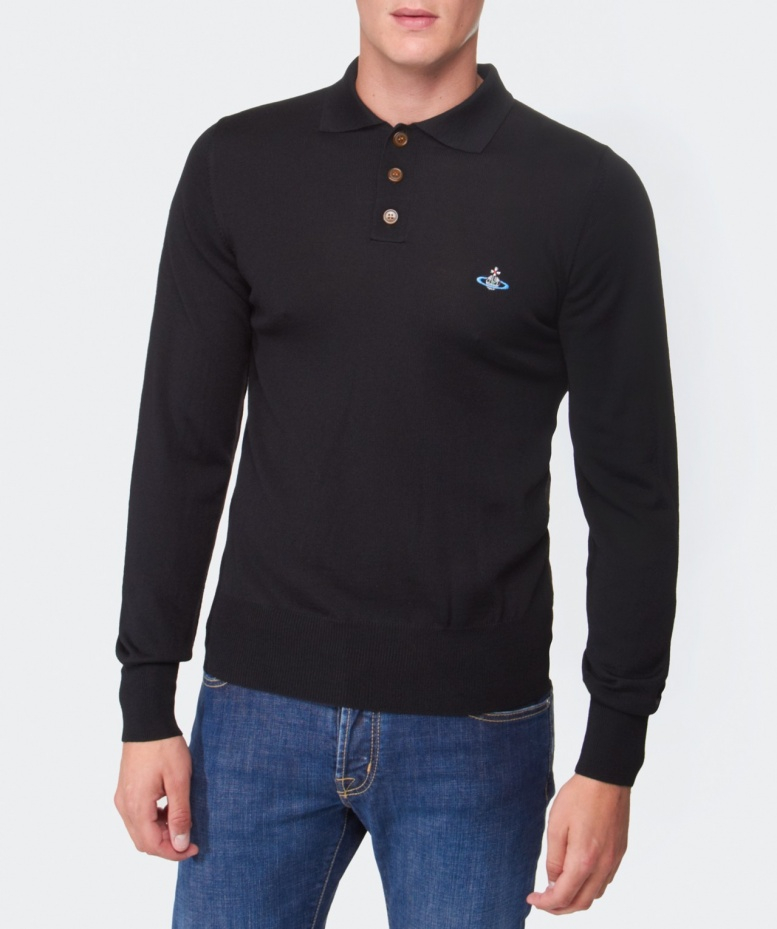 vivienne westwood black long sleeve polo