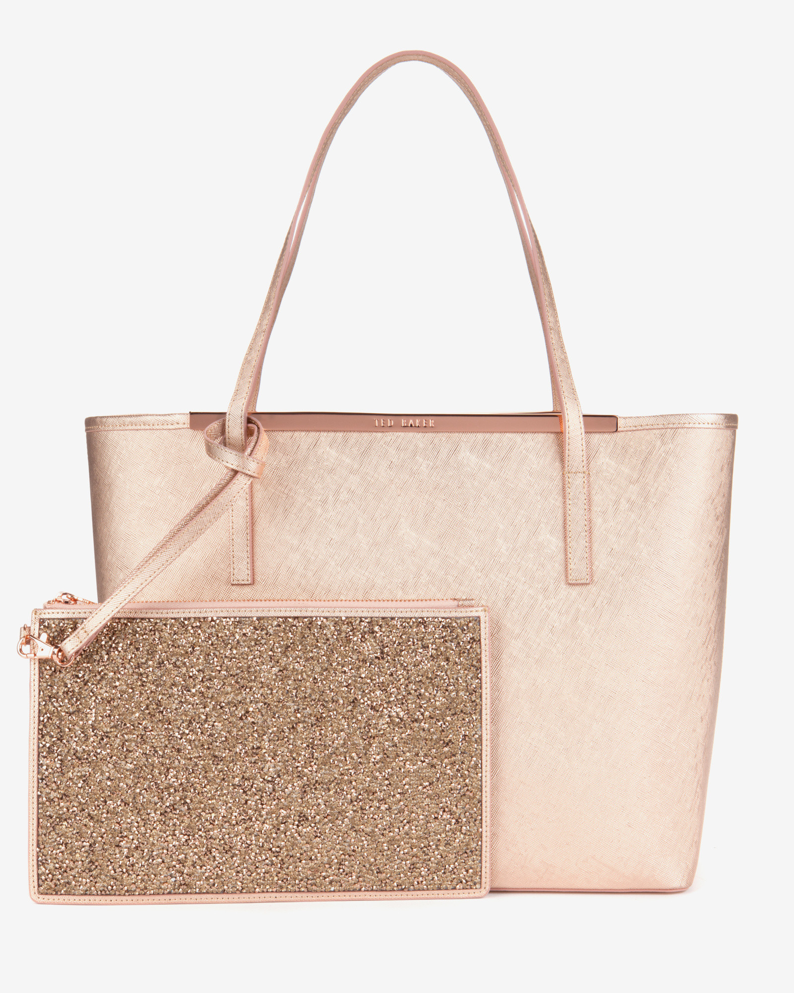 Ted Baker Jasmena Metallic Tote in Rose Gold (Pink) Lyst