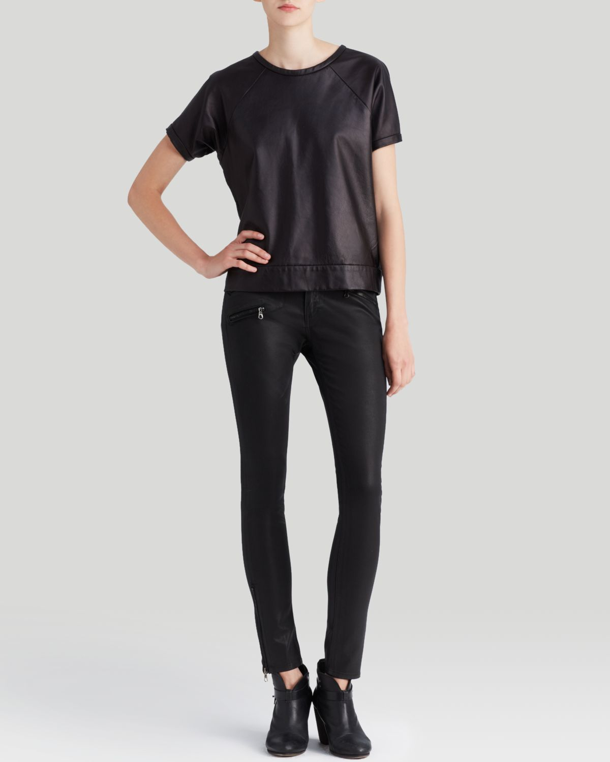 rag and bone coated black jeans