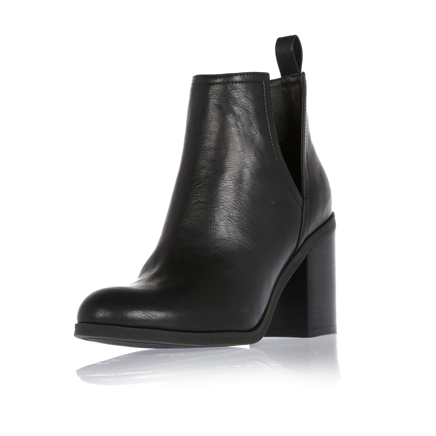 River Island Black Cutout Side Heeled Ankle Boots in Black Lyst