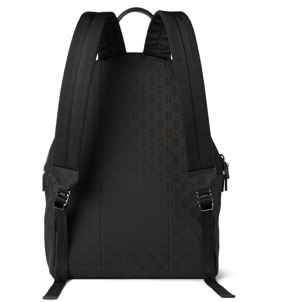 Gucci Leather-Trimmed Canvas Backpack in Black for Men - Lyst