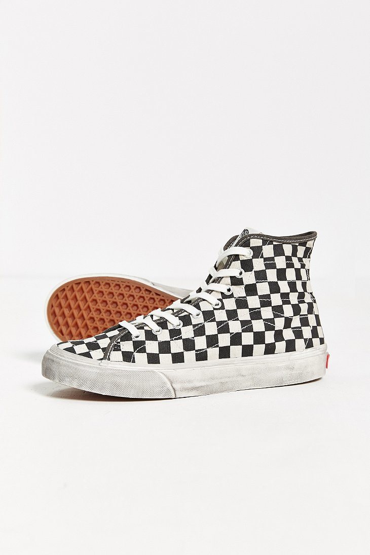 vans sk8 hi decon shoes overwashed black checkered
