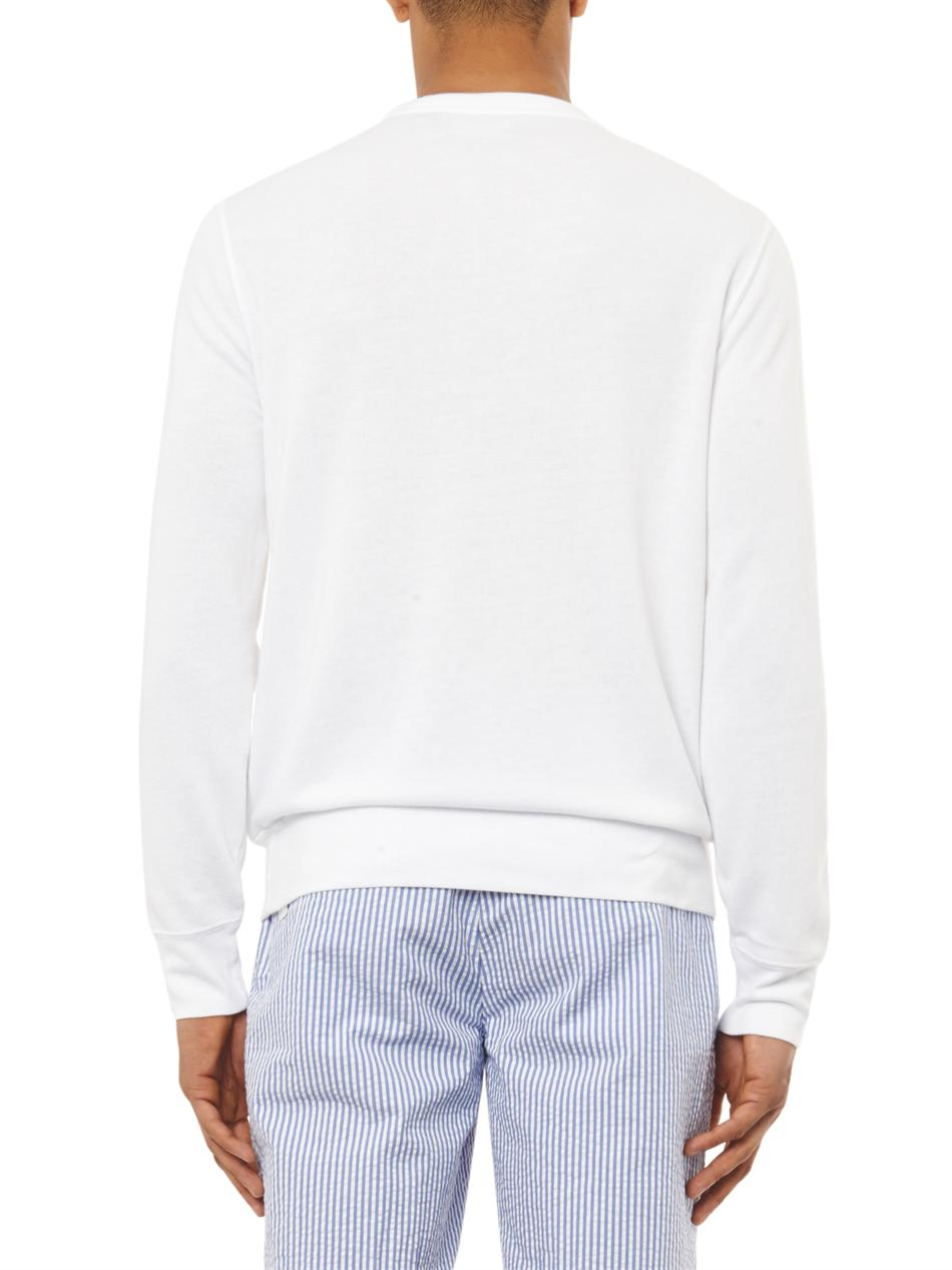 Polo Ralph Lauren Atlantic Terry Crew-Neck Sweatshirt in White for Men ...