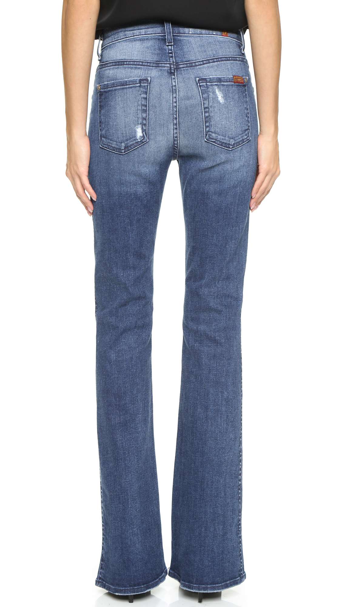 7 for all mankind High Waisted Boot Cut Jeans - Lake Blue in Blue | Lyst