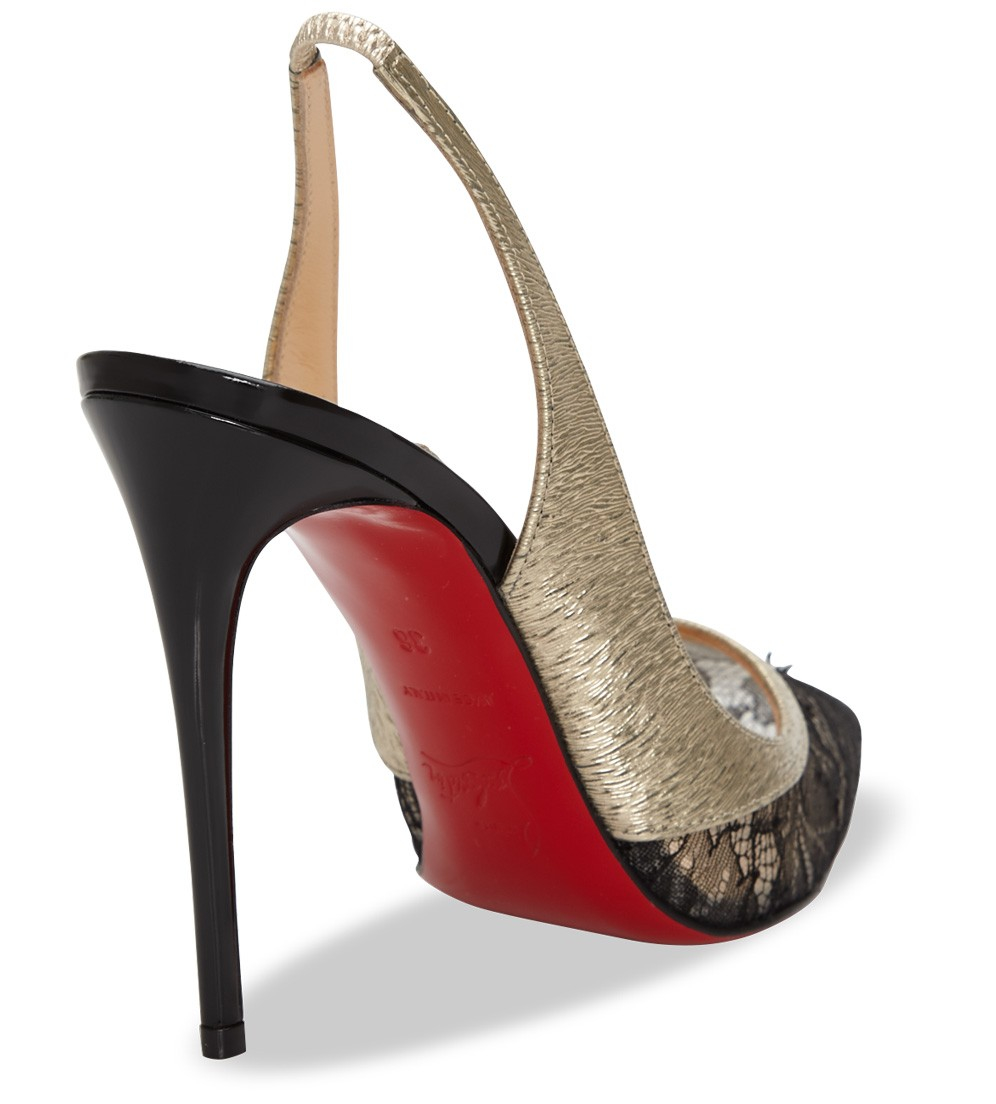 christian louboutin fifi patent leather slingback pumps, black ...