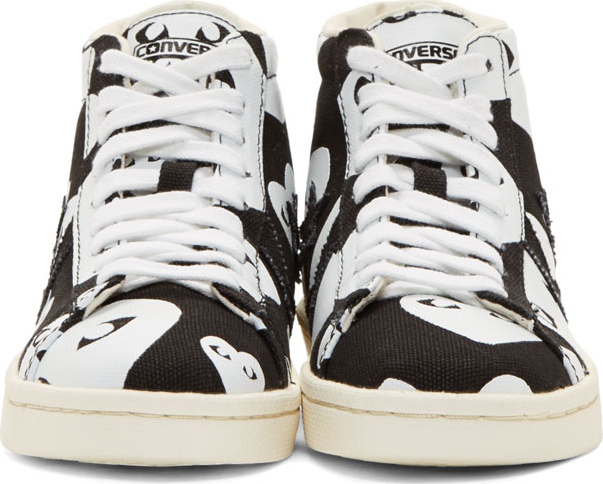 Play Comme des Garçons Black & White Heart Print Converse Edition High-top  Sneakers | Lyst
