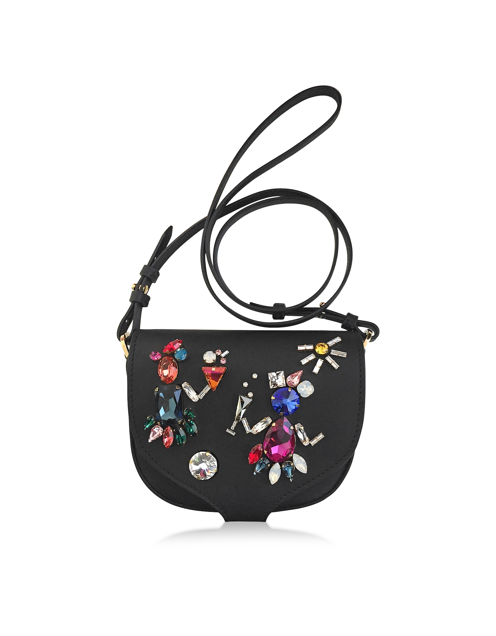 embroidered leather bag