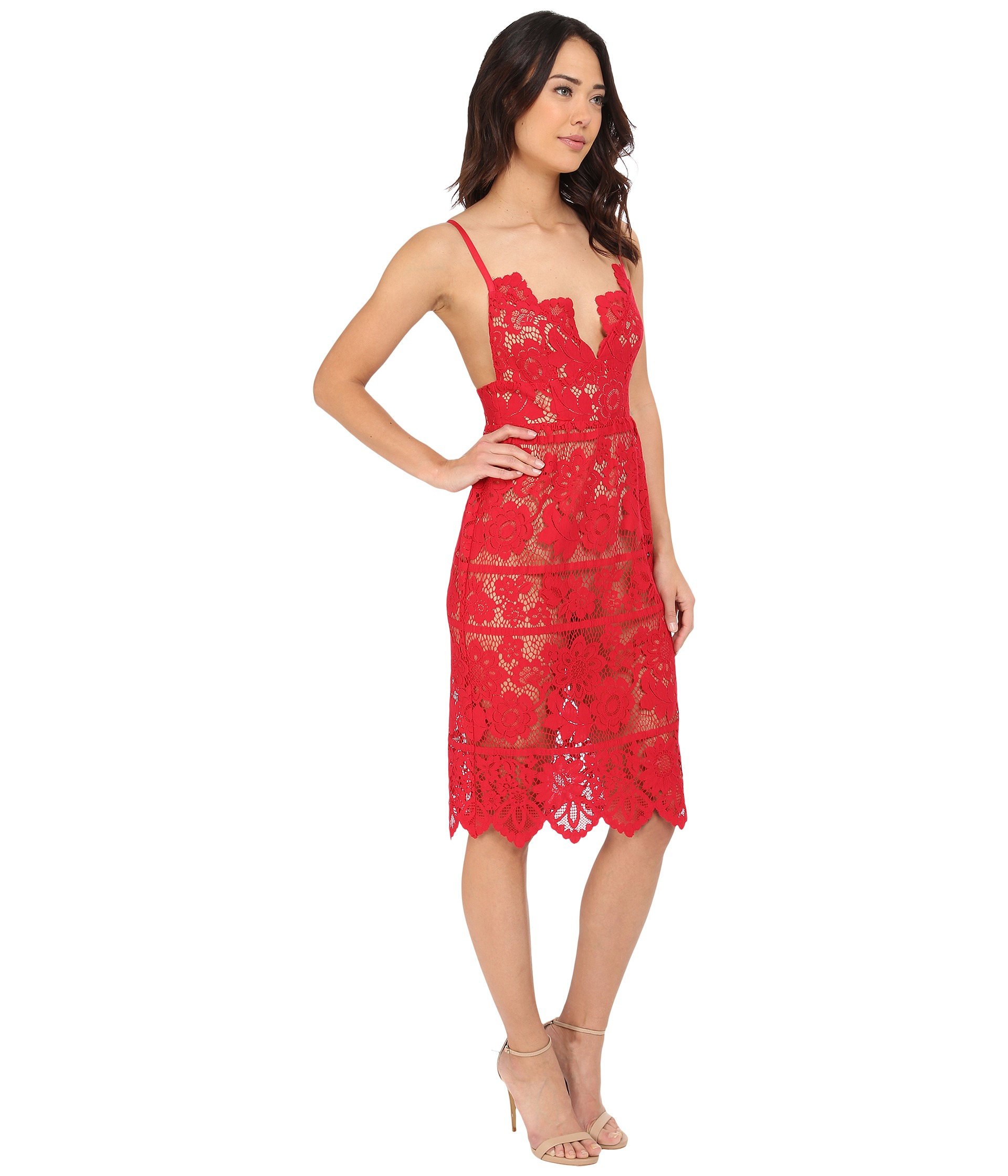 For Love Lemons Lace Gianna Dress In Hot Red Red Lyst