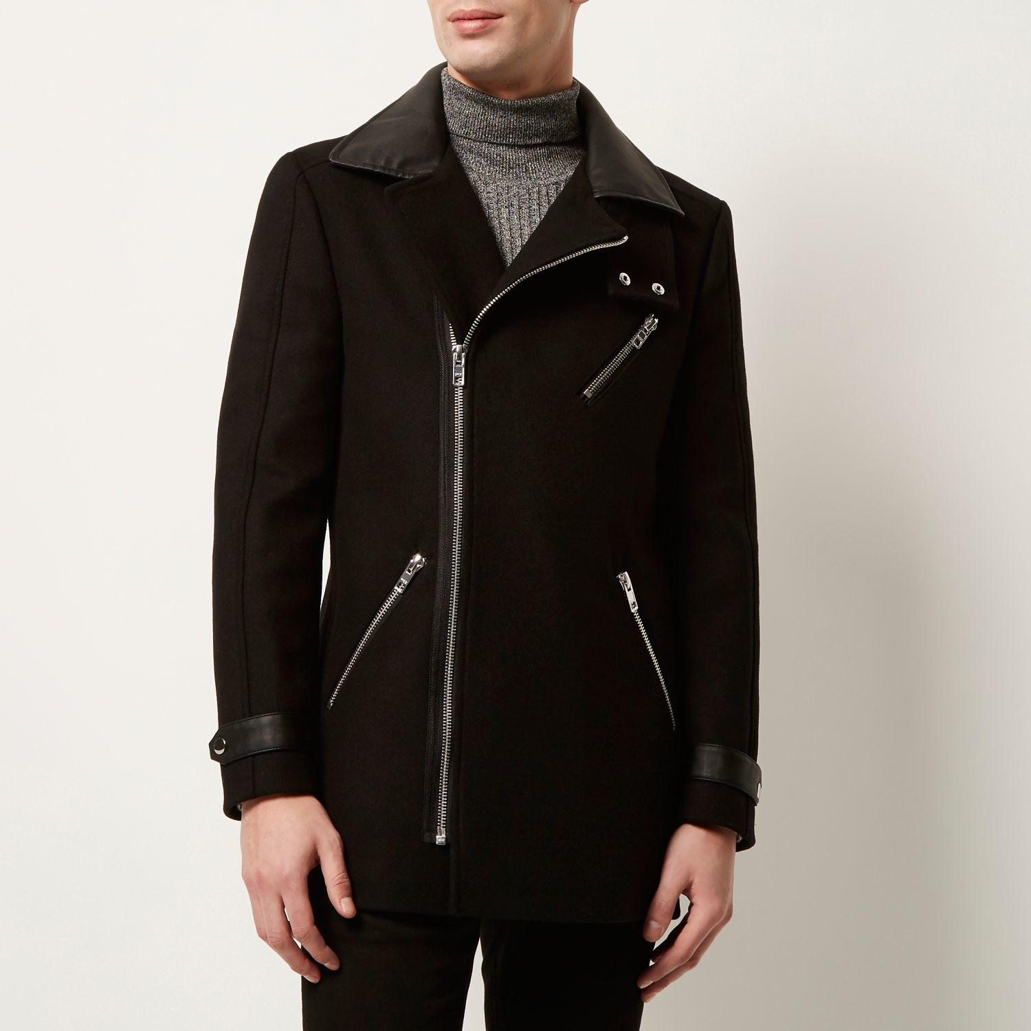 asymmetric zip coat