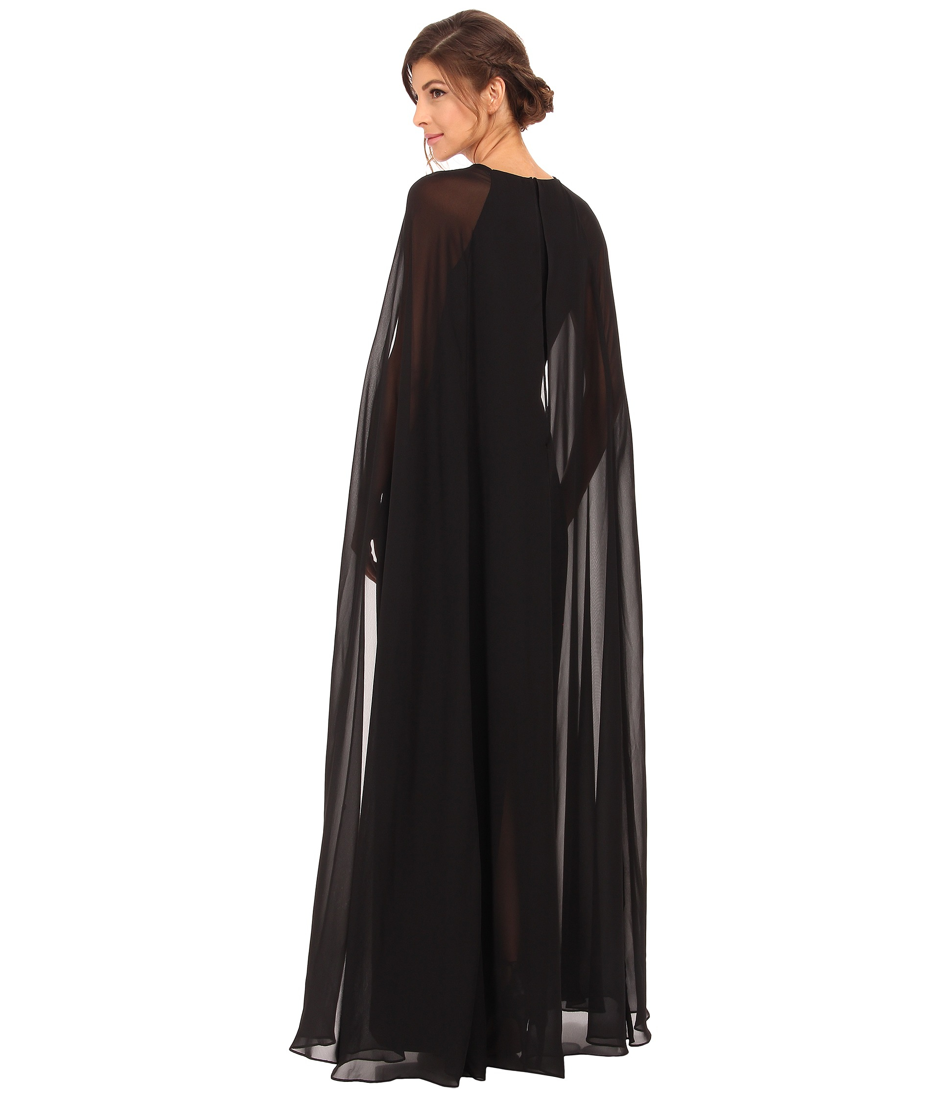 black chiffon cape