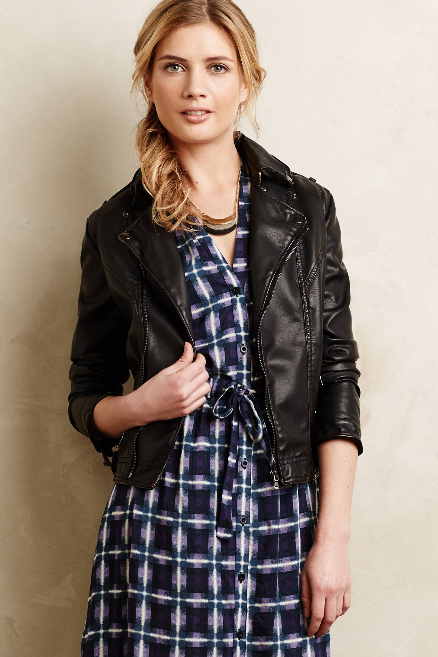 Anthropologie Vegan Leather Moto Jacket In Black Lyst Gallery