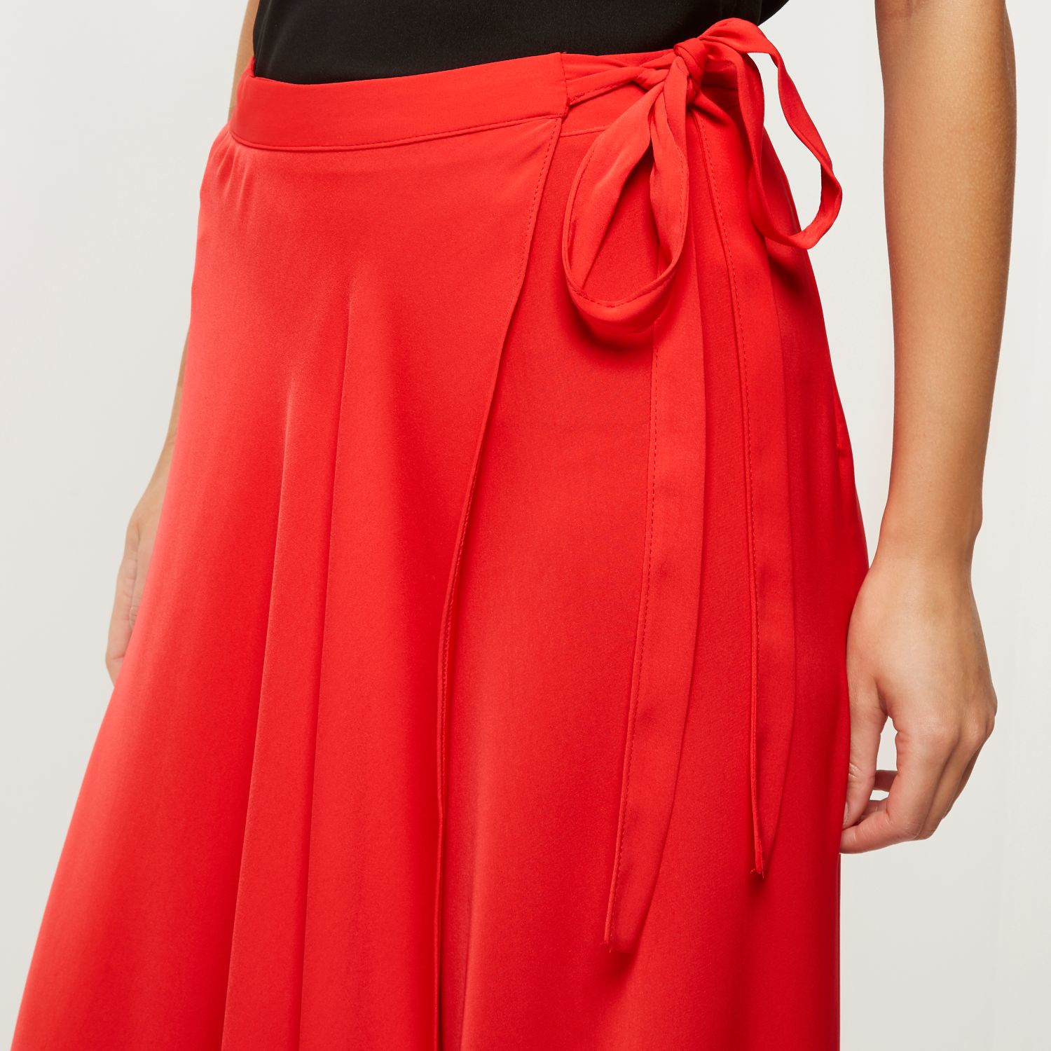 River Island Synthetic Red Wrap Front Maxi Skirt Lyst