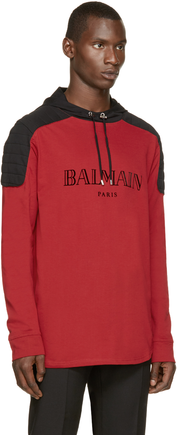 bibel bombe skæbnesvangre Balmain Red Hoodie Hot Sale, SAVE 60% - icarus.photos