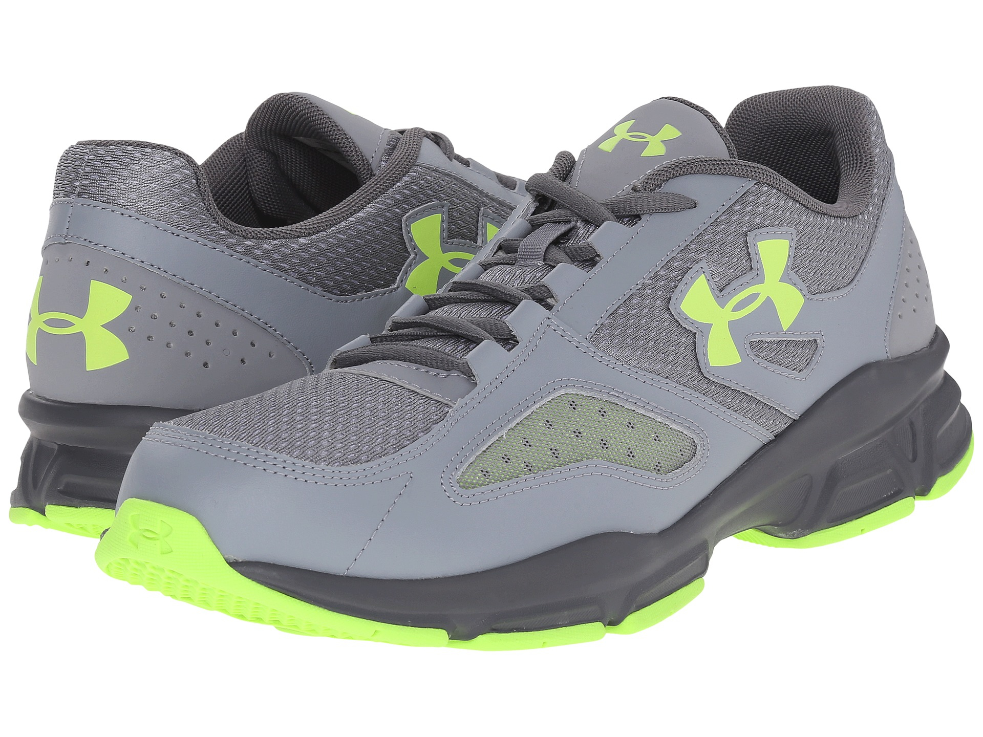 under armour grey and green shoes