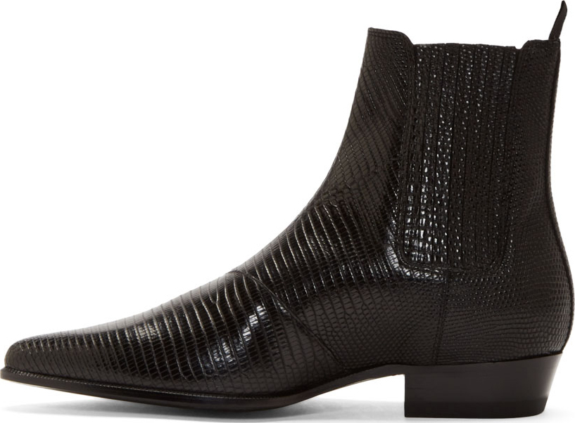 Saint laurent lizard boots on sale