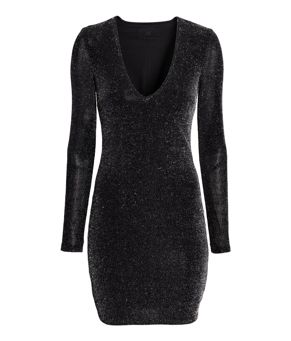 H☀M Synthetic Glittery Dress in Black ...