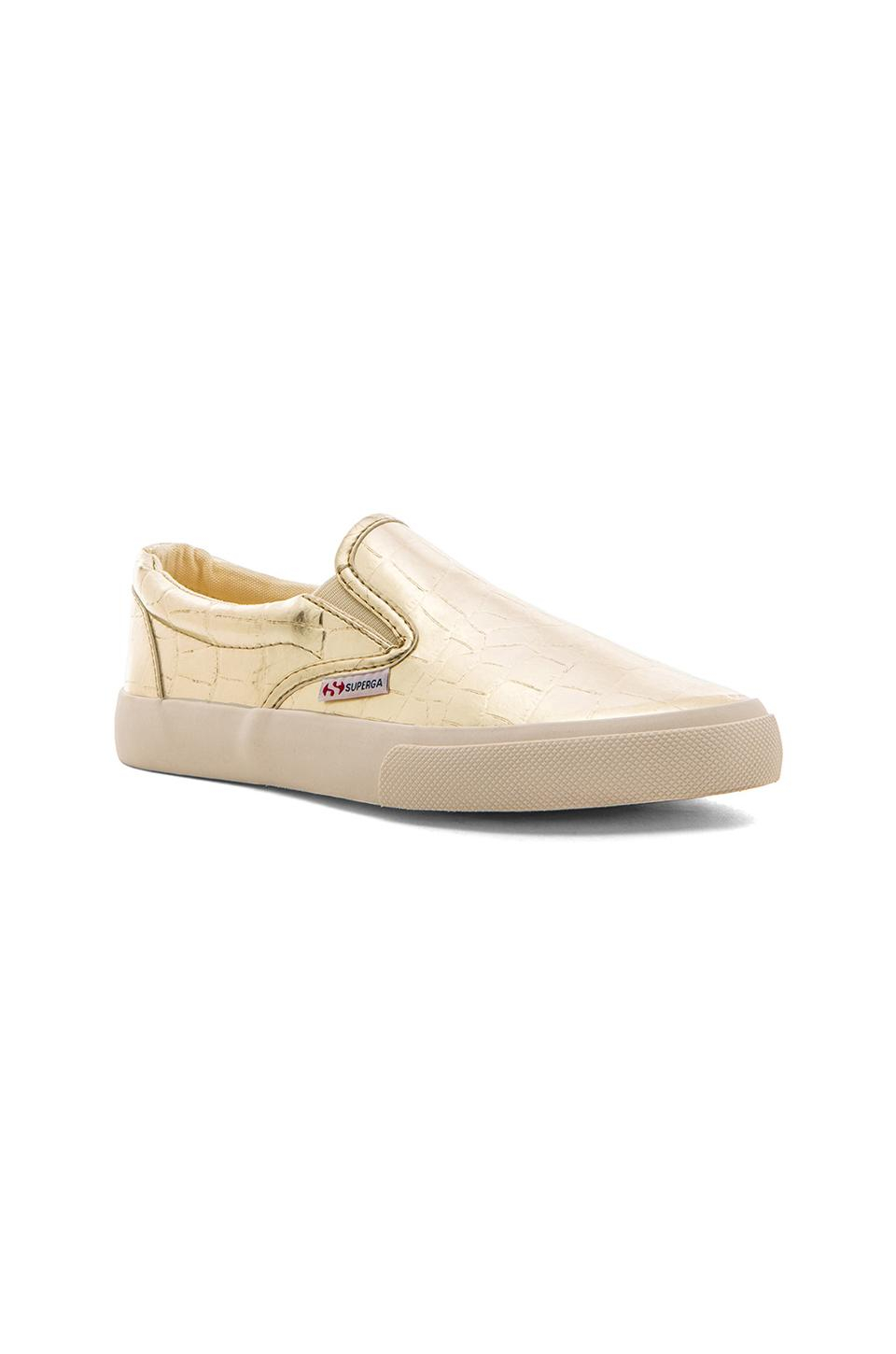 superga slip on gold