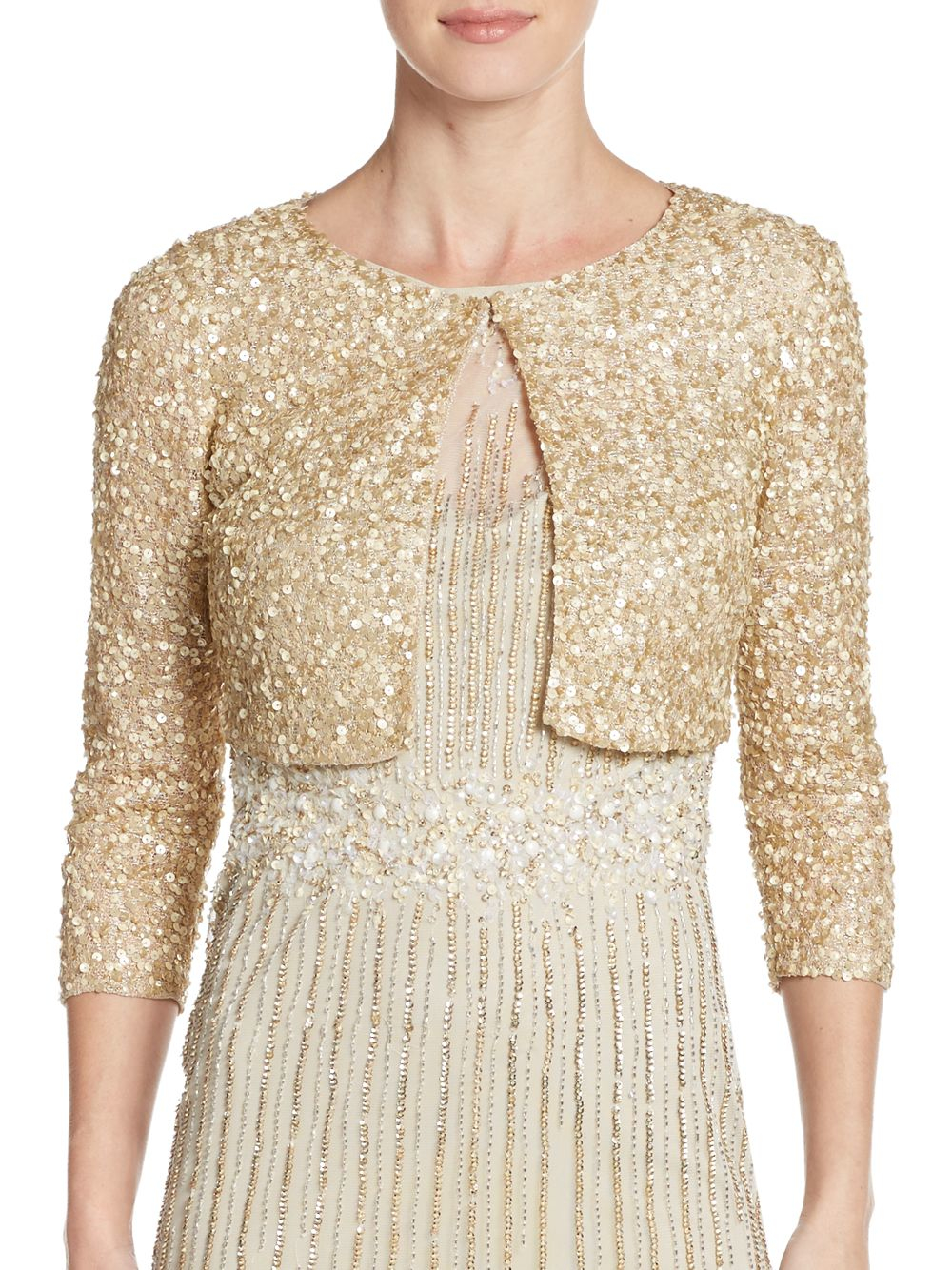 metallic gold cardigan