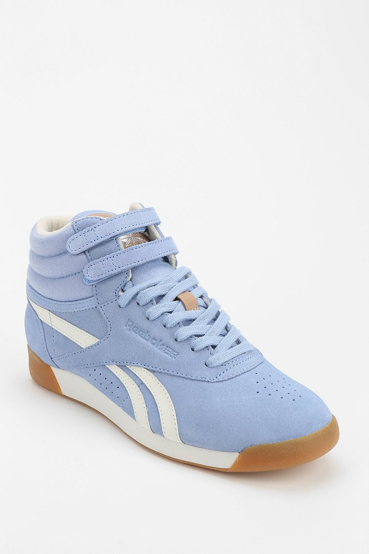 Lyst Reebok Freestyle Suede Hightop Sneaker in Blue