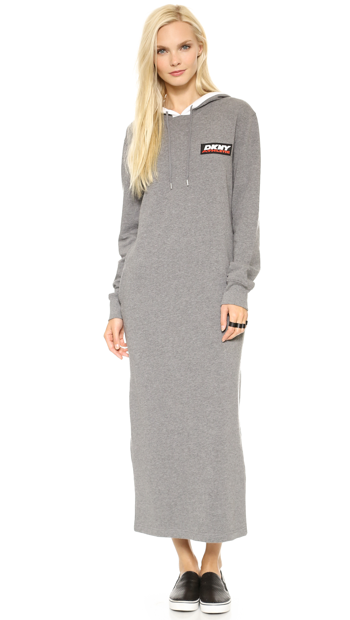 long sleeve hooded maxi dress