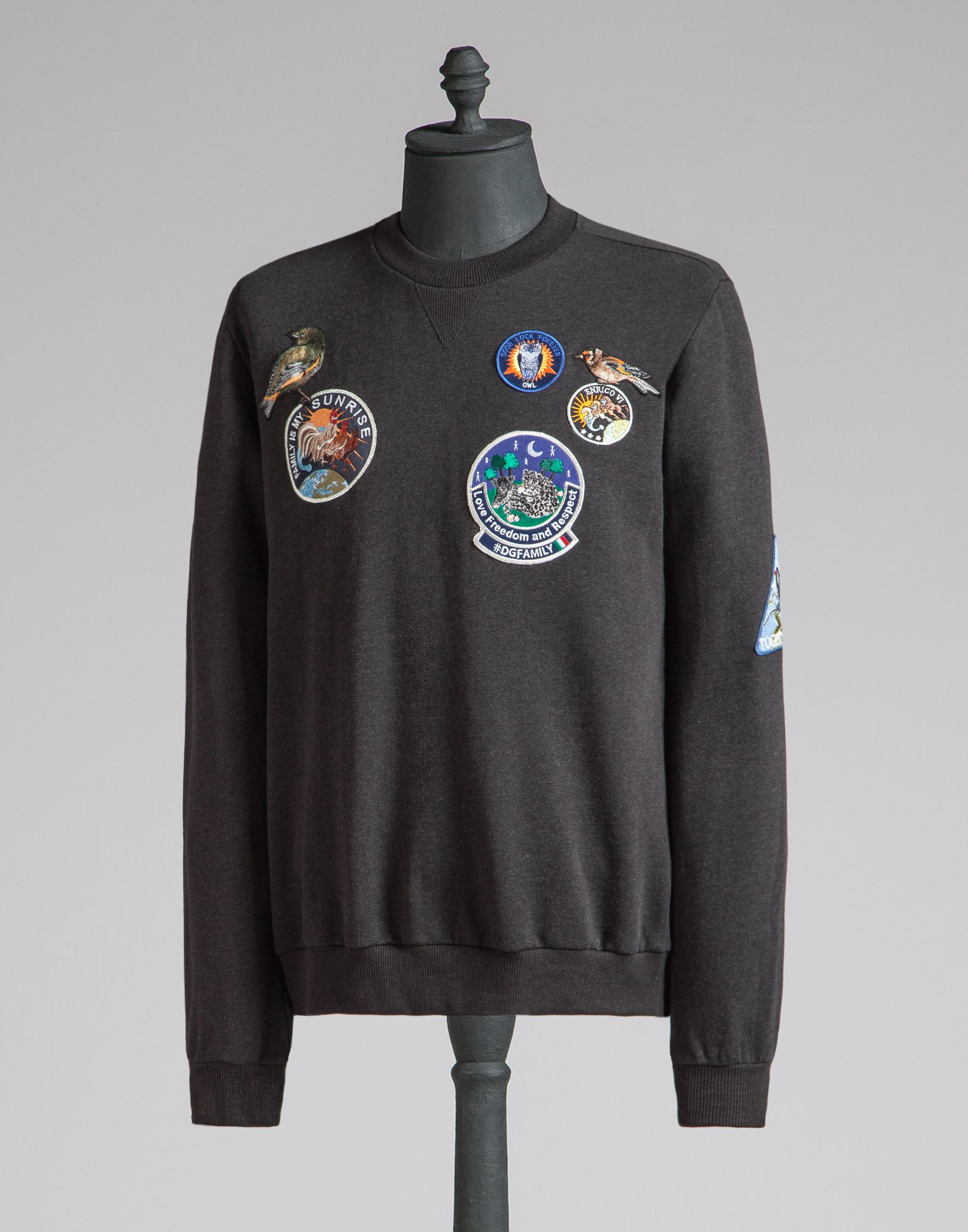 Dolce & Gabbana Cotton Sweatshirt With Embroidered Patches in 