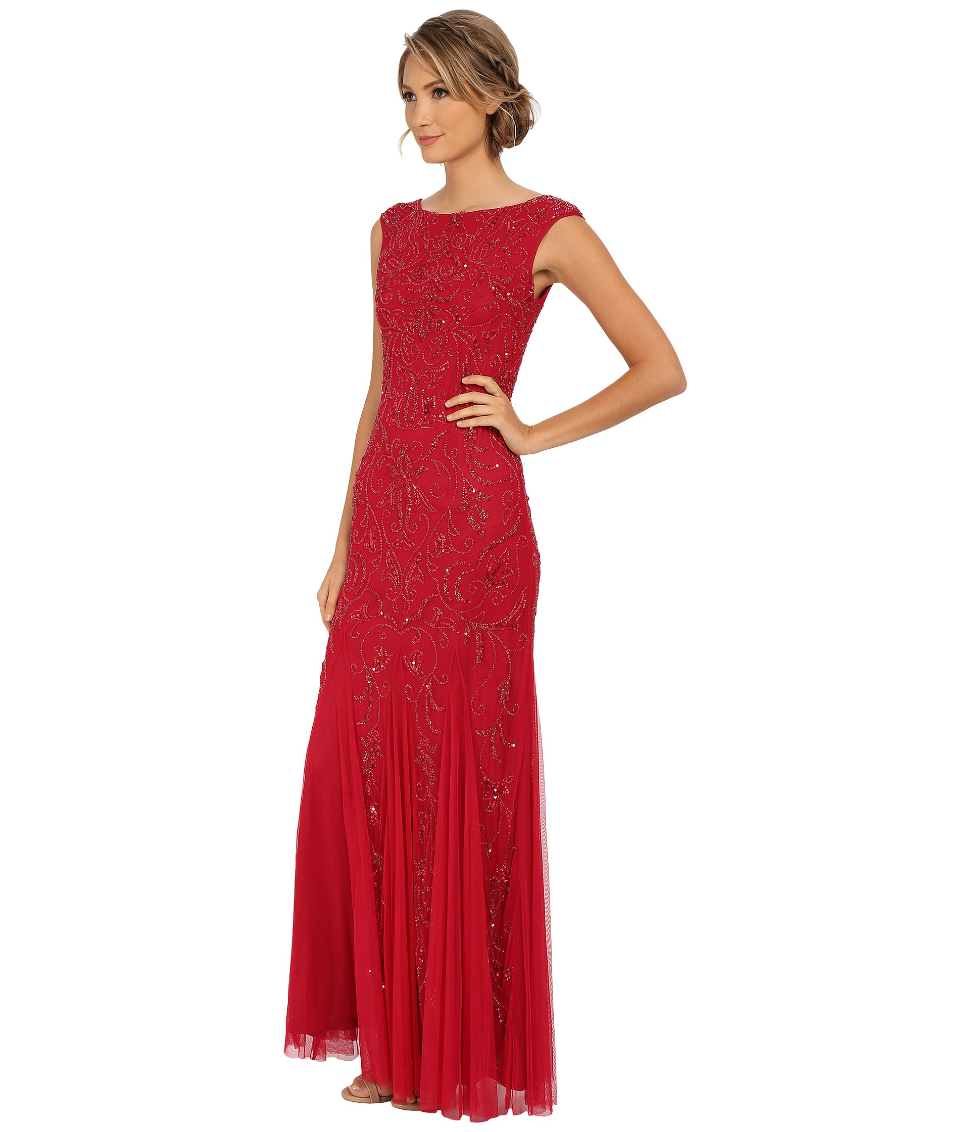 adrianna papell red gown