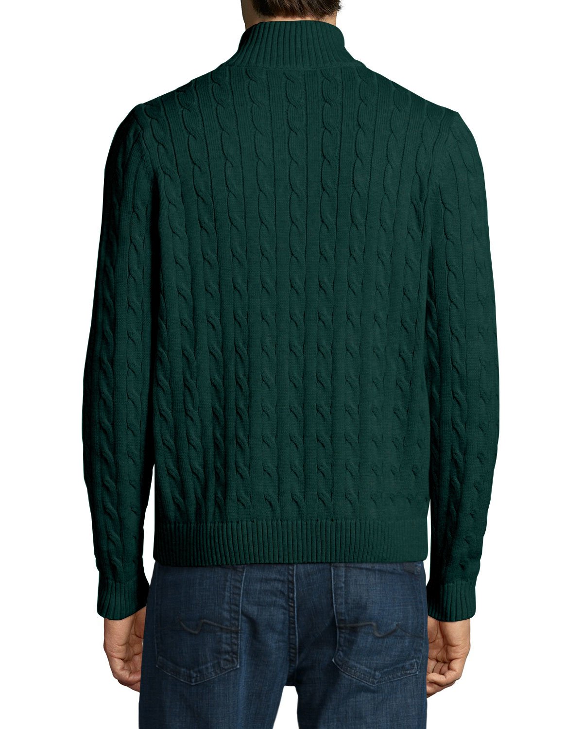 Lacoste Cable-knit Cotton V-neck Sweater in Green for Men | Lyst