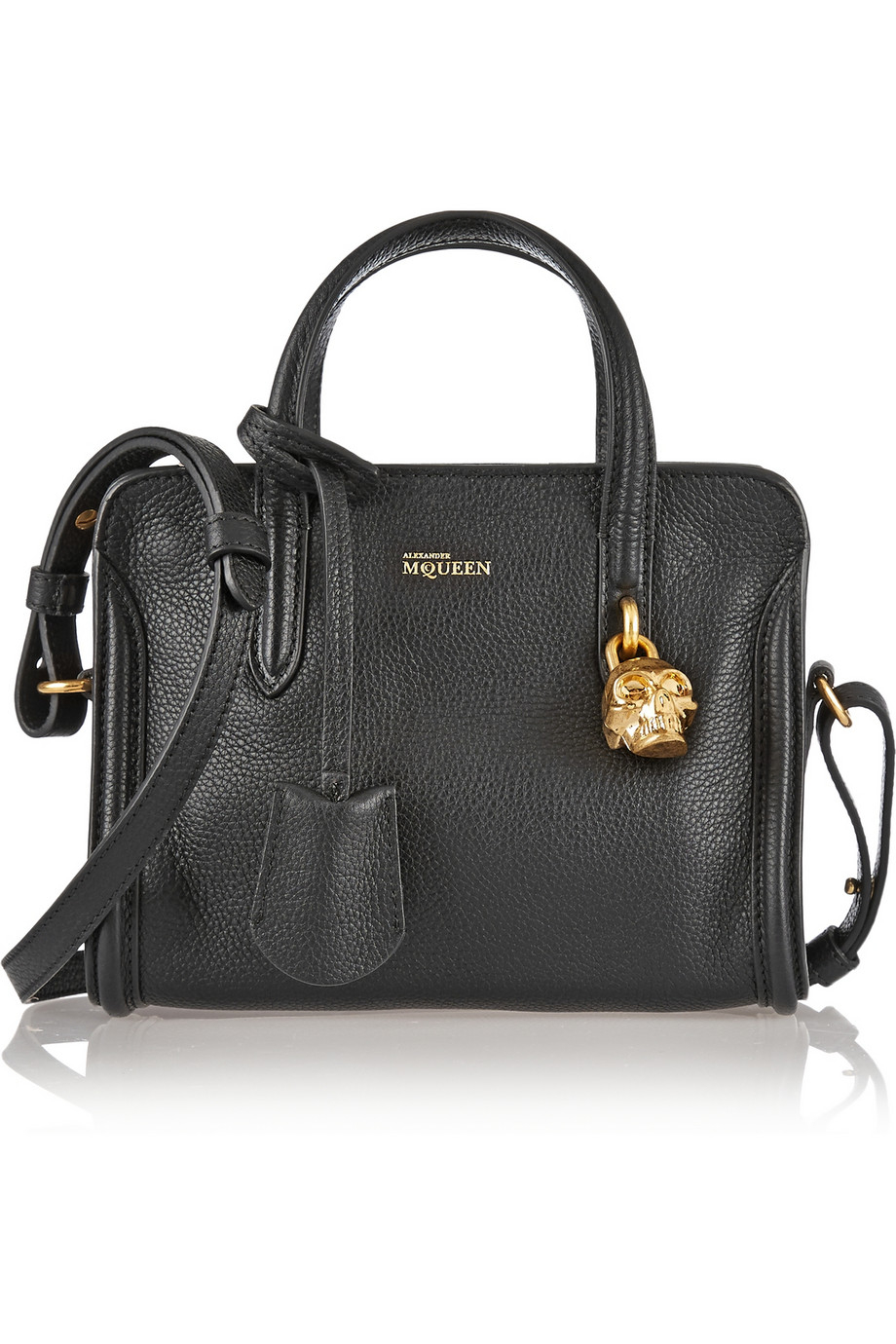 Alexander McQueen Padlock Mini Textured-Leather Shoulder Bag in ...