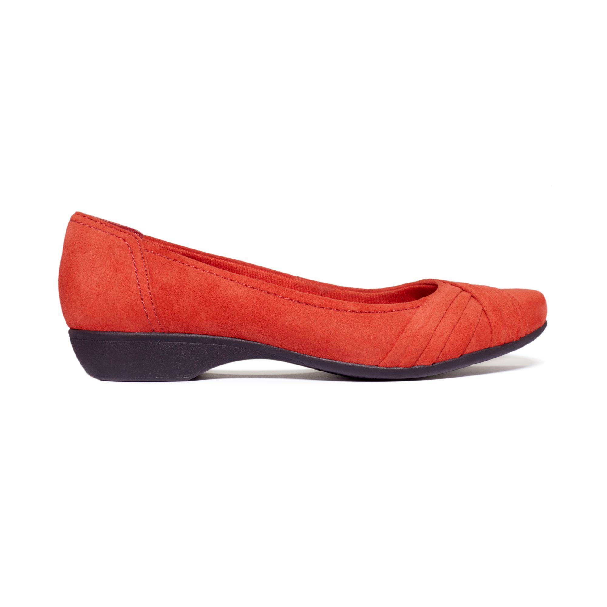 clarks red ballet flats