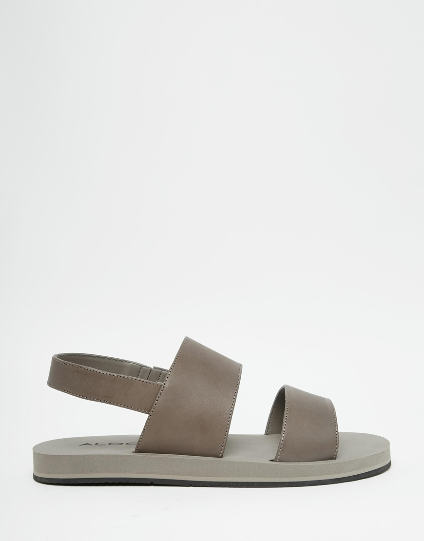 ALDO Leather Riotorto Sandals in Grey (Gray) for Men Lyst
