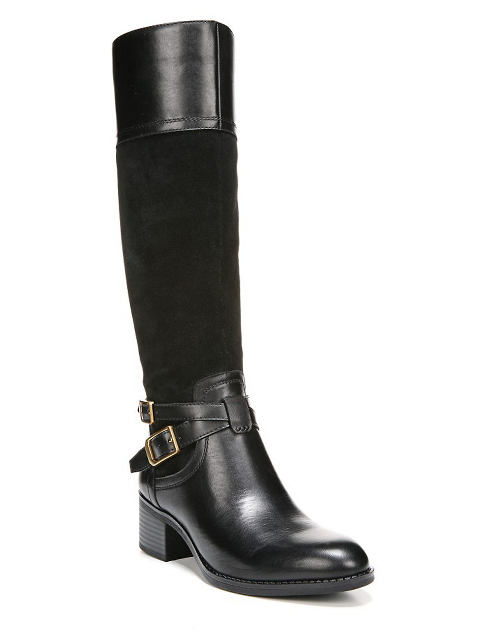 Franco Sarto Lapis Wide-Calf Leather Knee-High Boots in Black - Lyst