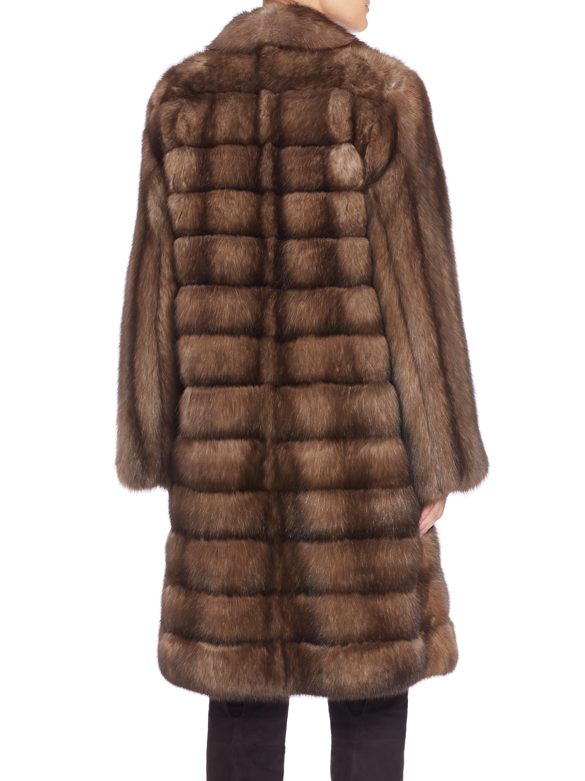 Lyst - Saks Fifth Avenue Sable Fur Coat in Brown