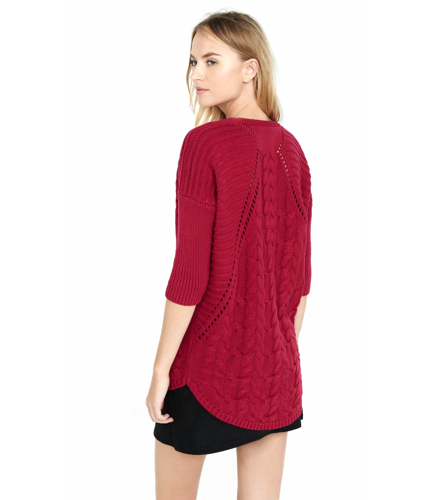 Express Cable Knit London Tunic Sweater in Purple (ROYAL BERRY) Lyst