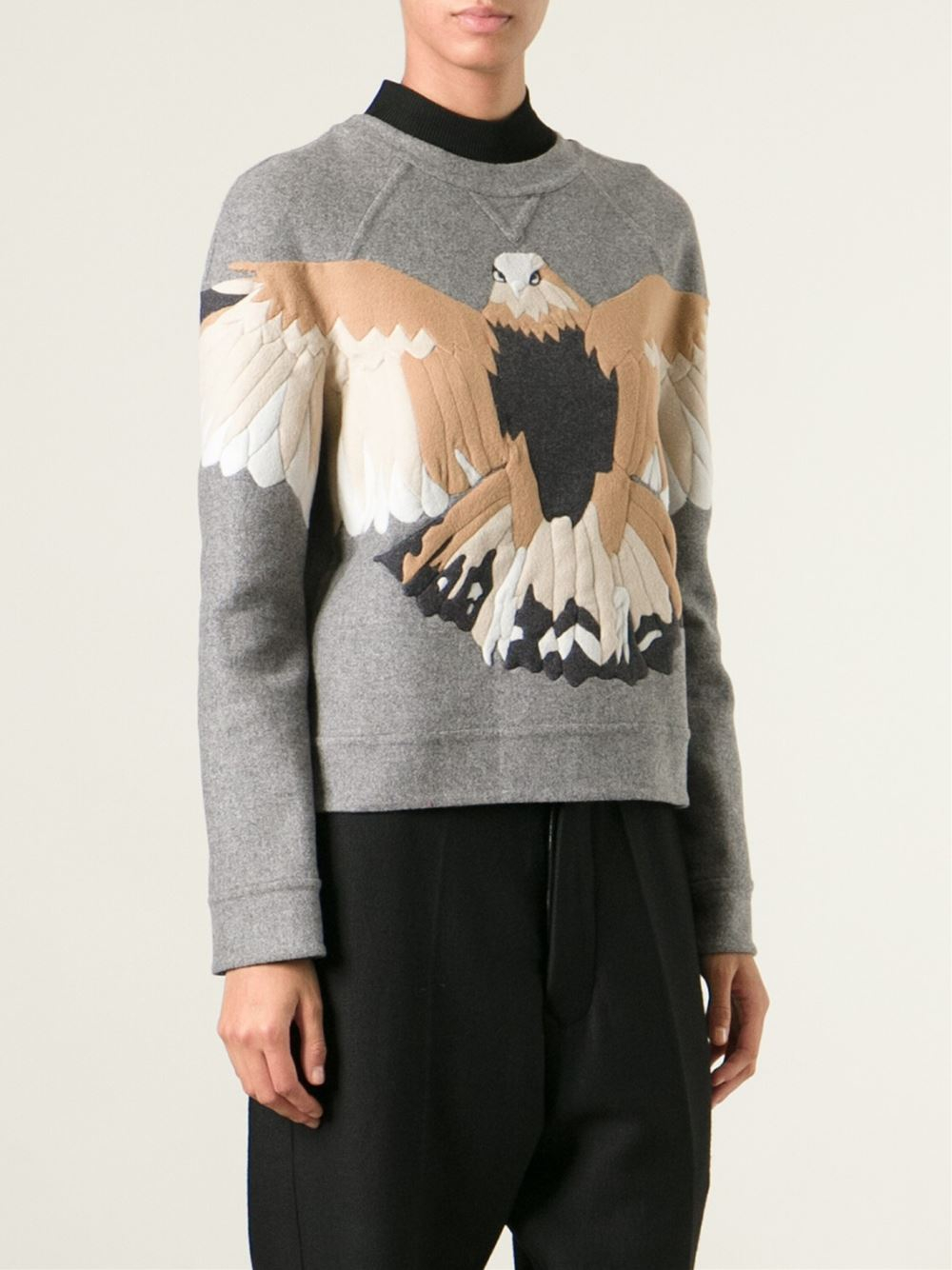 Lyst - Valentino Eagle Applique Sweatshirt in Gray
