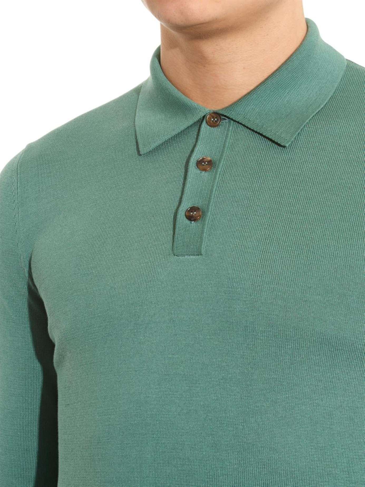 Lyst Gucci Silk And Cottonblend Polo Shirt in Green for Men