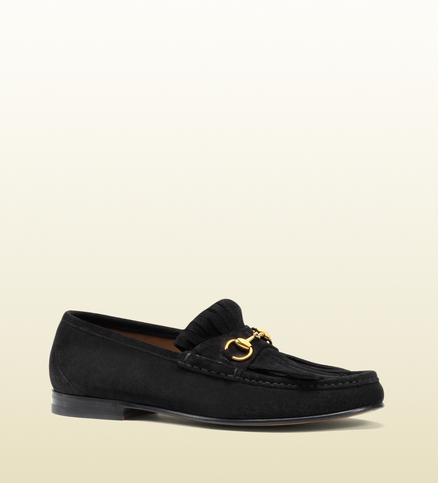 gucci black suede horsebit loafers