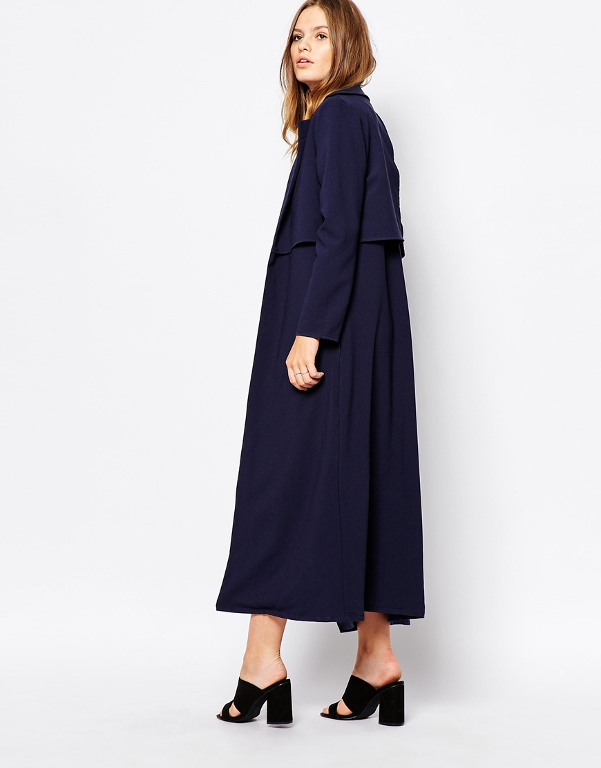 navy maxi coat