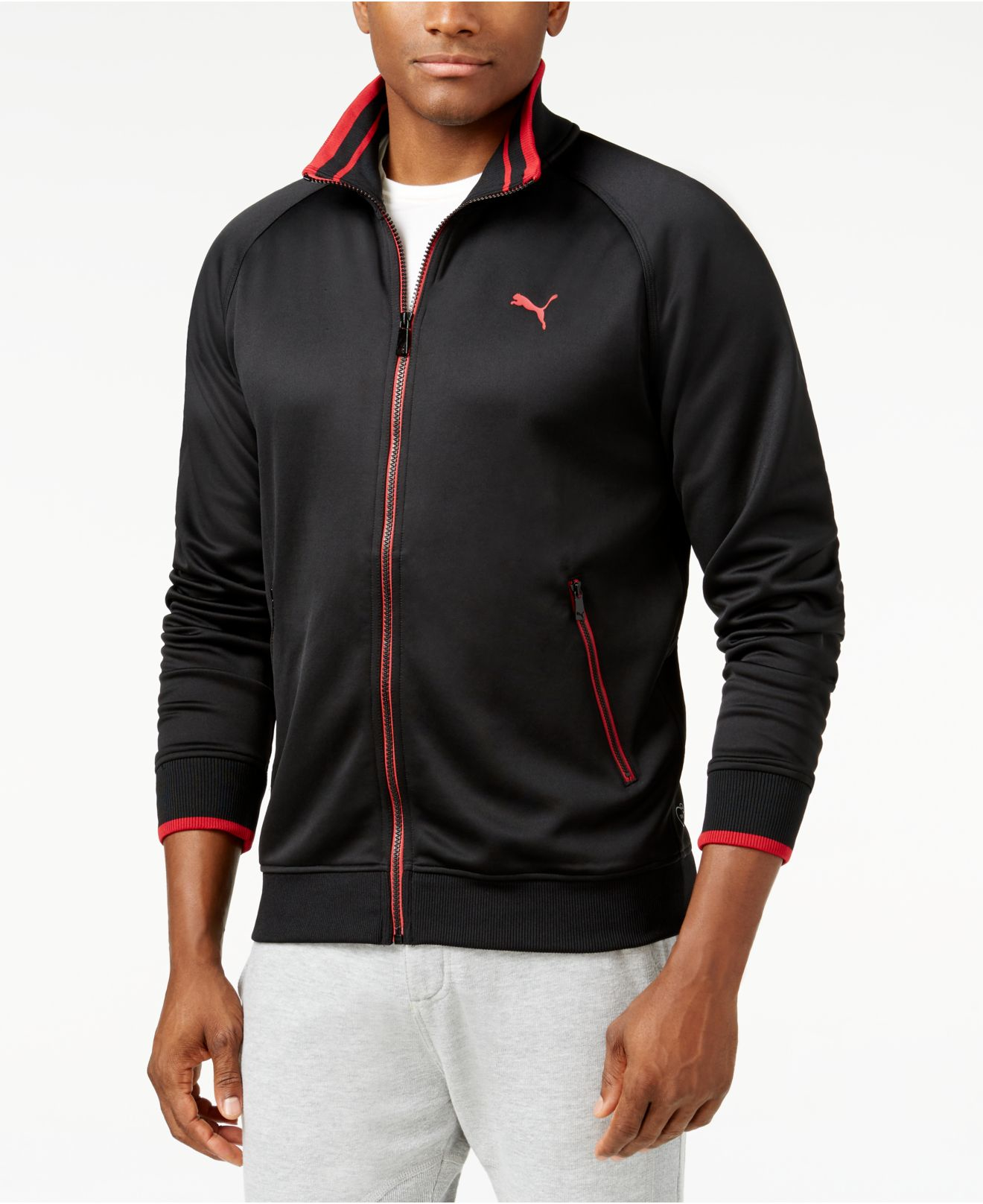 PUMA Men's Full-zip Tricot Track Jacket in Black for Men - Lyst