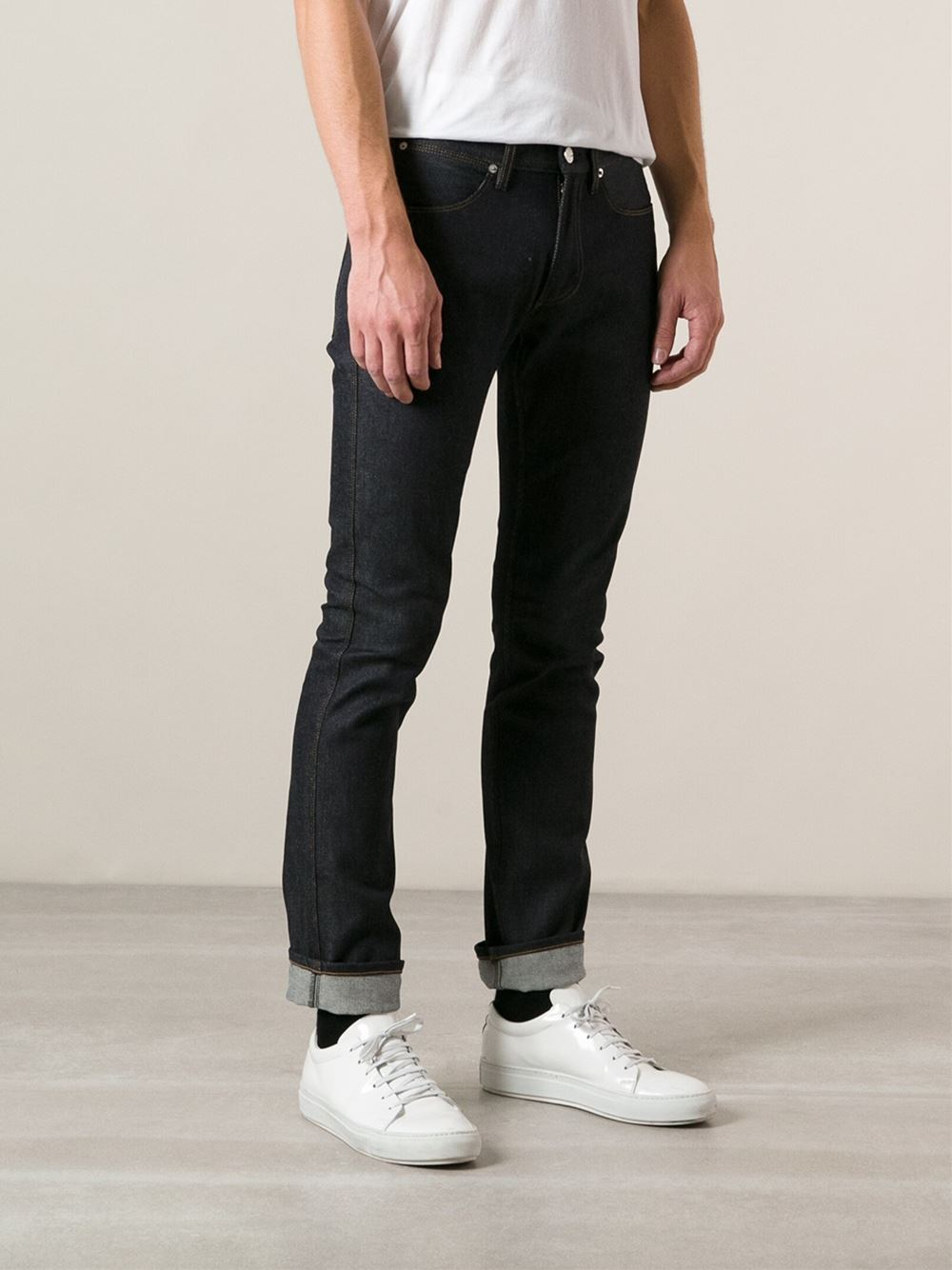 Acne Studios 'Max Raw' Jeans in Brown for Men - Lyst