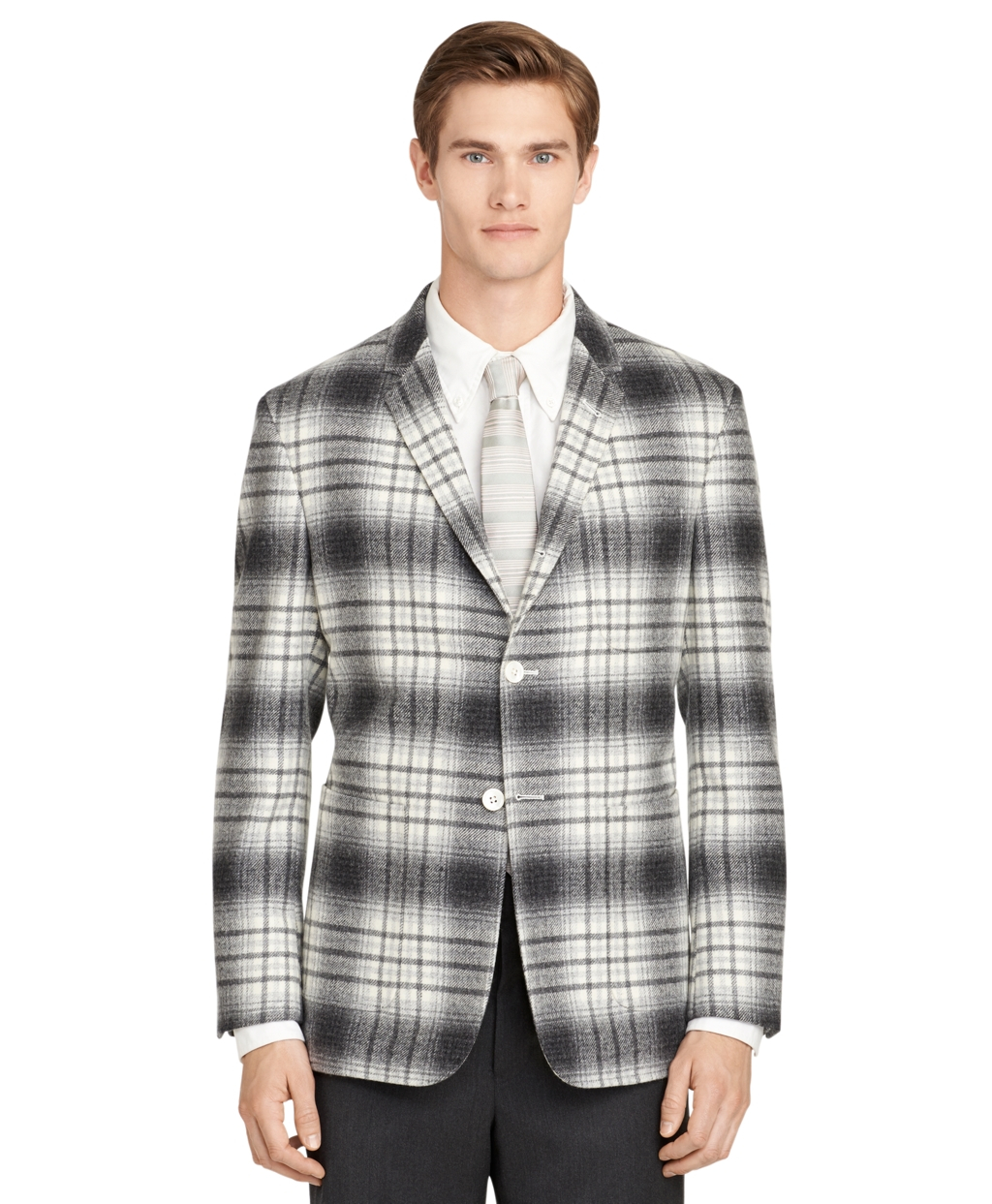 Lyst - Brooks Brothers Grey Plaid Sport Jacket in Gray for Men