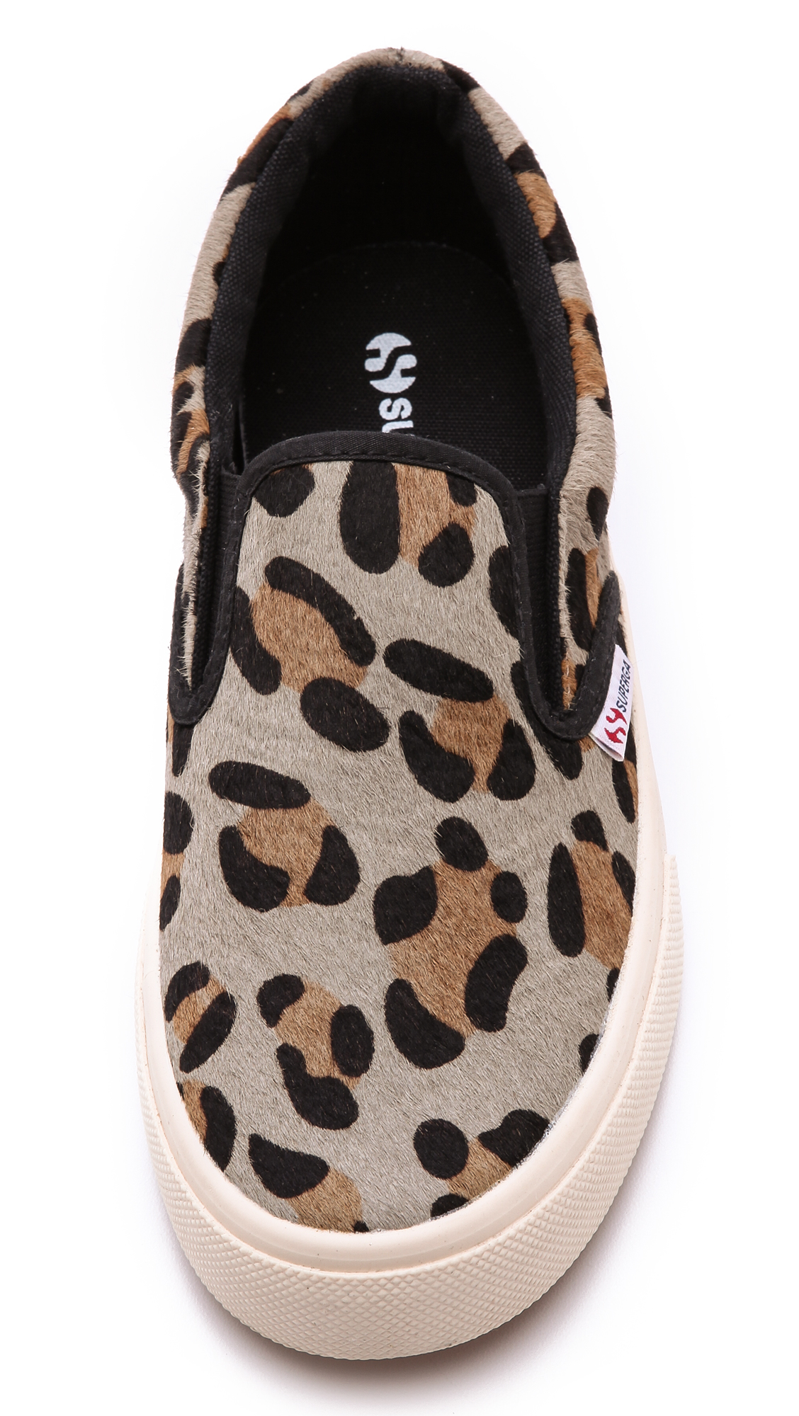 superga leopard haircalf slip on sneakers