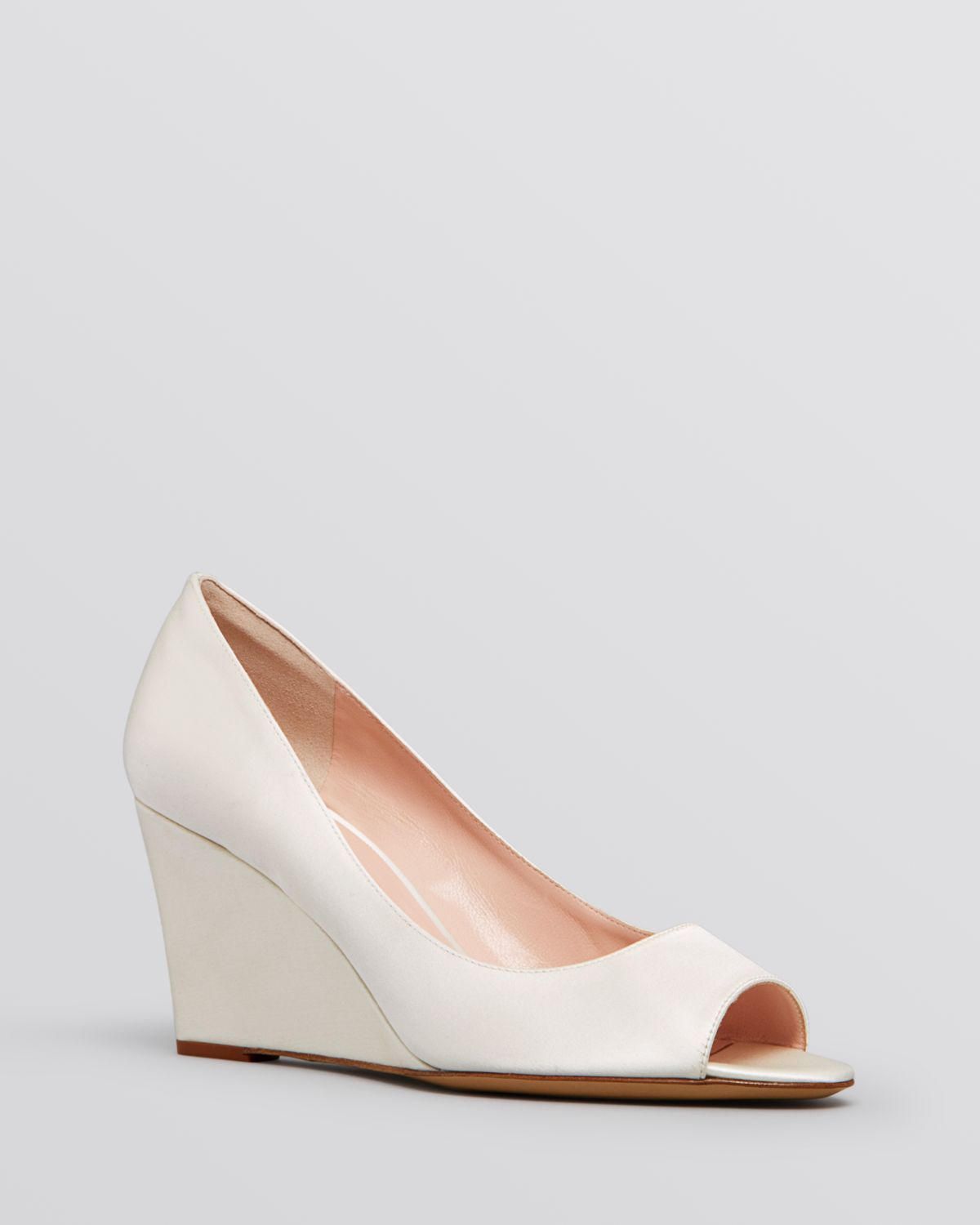 White peep toe wedges clearance